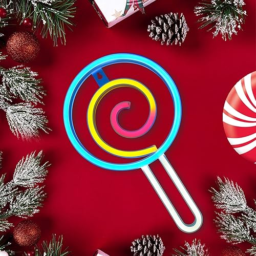 Miniatura 8 de ENUOLI Letreros de neón de piruletas LED de luz de neón para decoración de pared, funciona con USBbatería en forma de caramelo, luces de pared para