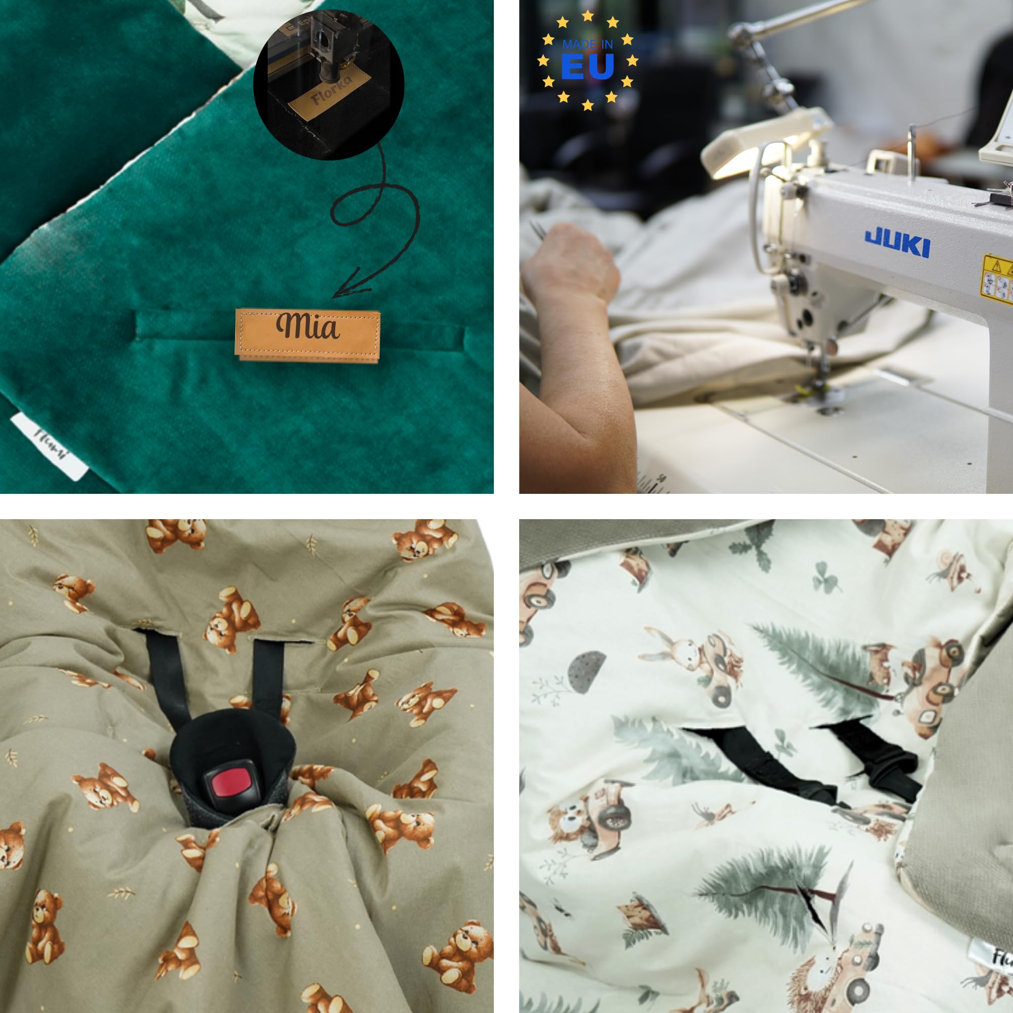 Flumi Coperta per Seggiolino Auto e Ovetto – Copertina Avvolgente Neonato con Cappuccio e Fori per Cinture, Morbida e Lavabile, Personalizzabile con Nome (orsacchiotto beige)