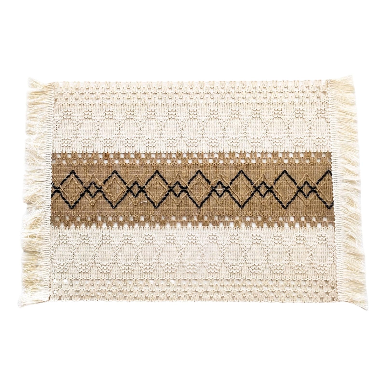 JSGHGDF Multipurpose Cotton Blend Table Runner Mats in Earth Tone Great for Thanksgiving Christmas Themed Decorations Slip Proof Dinner Placemat