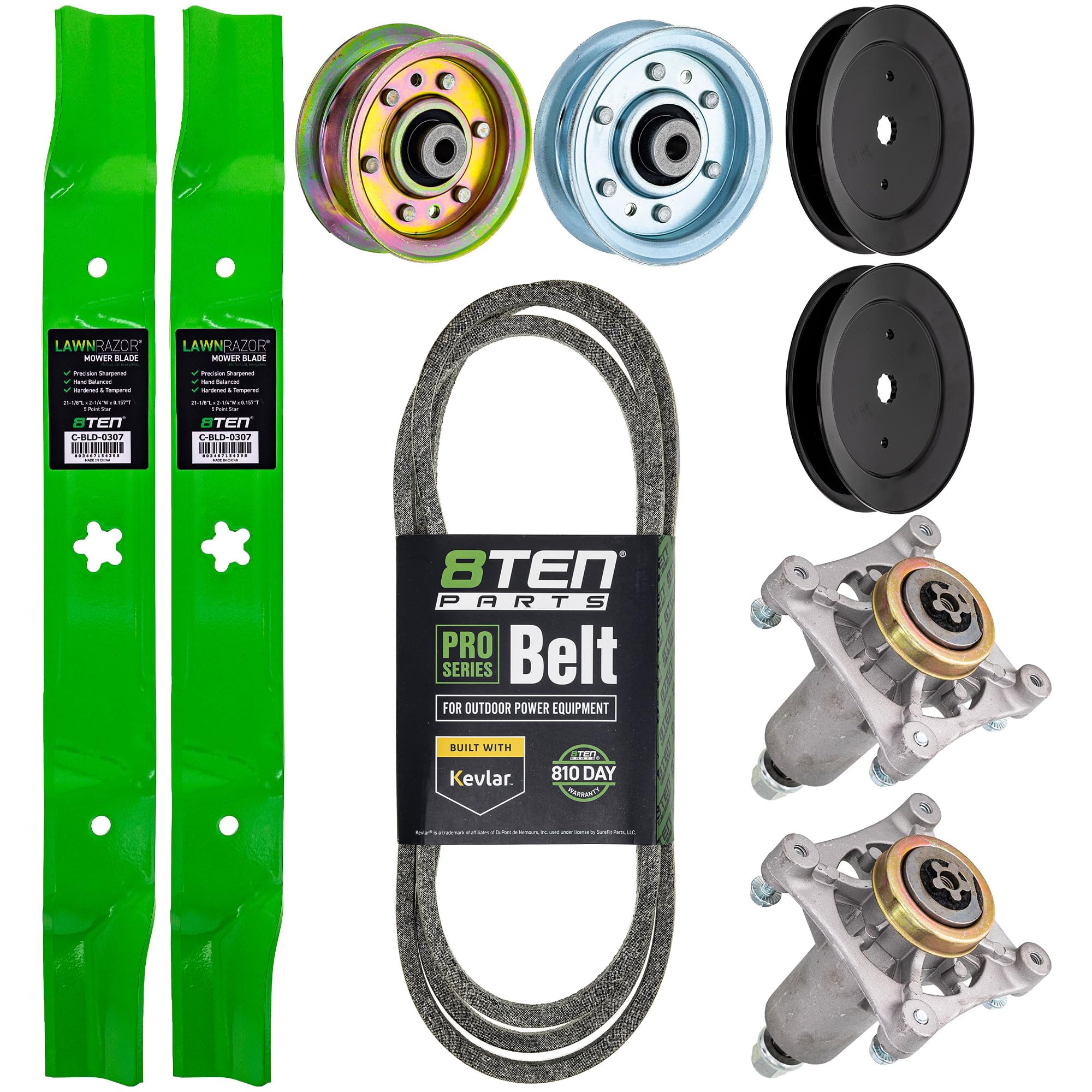 Amazon.com : 8TEN Blade Spindle Pulley Belt Idler Deck Kit for