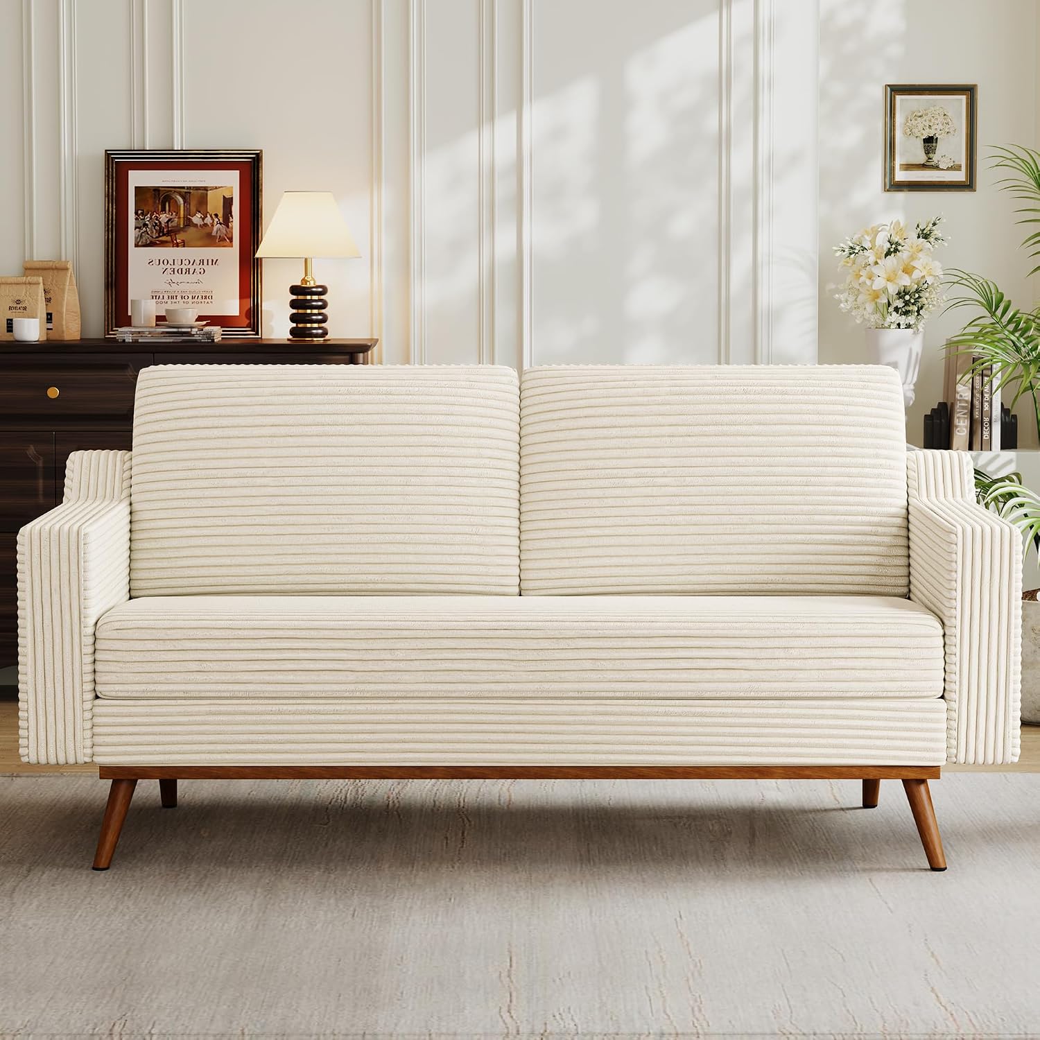 Vipbear 65.4 Loveseat Sofa Mid-Century Modern Small
