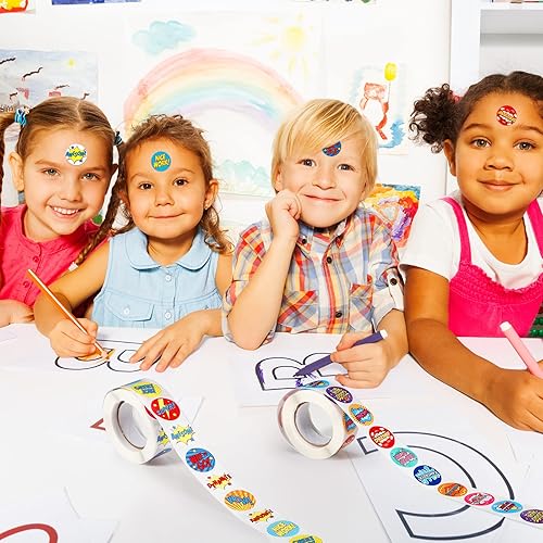 Miniatura 3 de Epakh 1000 calcomanías de recompensa para el aula, calcomanías motivacionales para profesores, estudiantes de primaria, letras positivas de