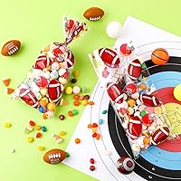 Vista 4 de Outus 100 bolsas de golosinas para fiesta de béisbol, bolsas de dulces de béisbol, bolsas de celofán de béisbol, bolsas de golosinas deportivas