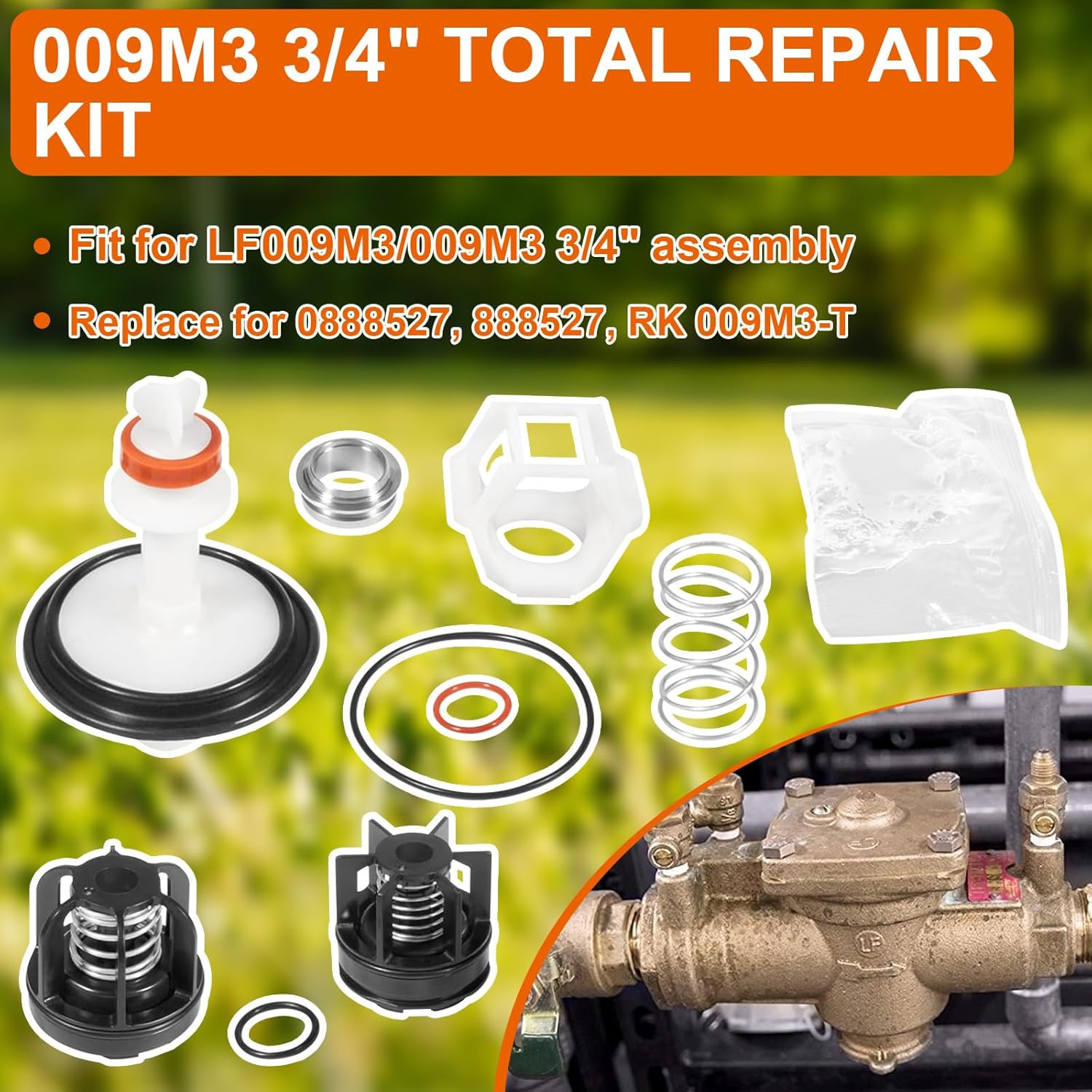 009M3 3/4" Total Repair Kit Fit for LF009M3/009M3 Assembly - 0888527 888527 RK 009M3-T, Reduced Pressure Zone Assembly