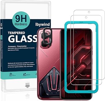 Ibywind for Infinix GT 50 Pro 5G Screen Protector,2 Pack,9H Hardness Tempered Glass and Camera Lens Protector,with Alignment Frame,Full Coverage,Bubble Free,Fingerprint Unlock,Scratch Resistant