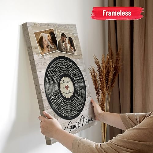 Vista 172 de H-DEWALL Letras de canciones personalizadas con marco, arte de pared musical personalizado para él, decoración sentimental y regalo inspirador