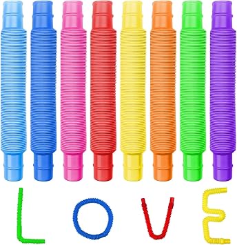 Newpop Lot de 24 Tubes Sensoriels Colorés Extensibles Pop Tubes Newpop