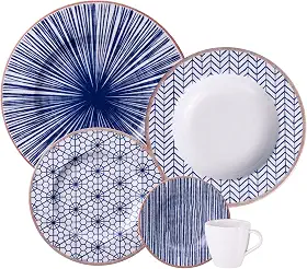 Aparelho de Jantar Tramontina Abstratta em Porcelana Decorada 20 Peças