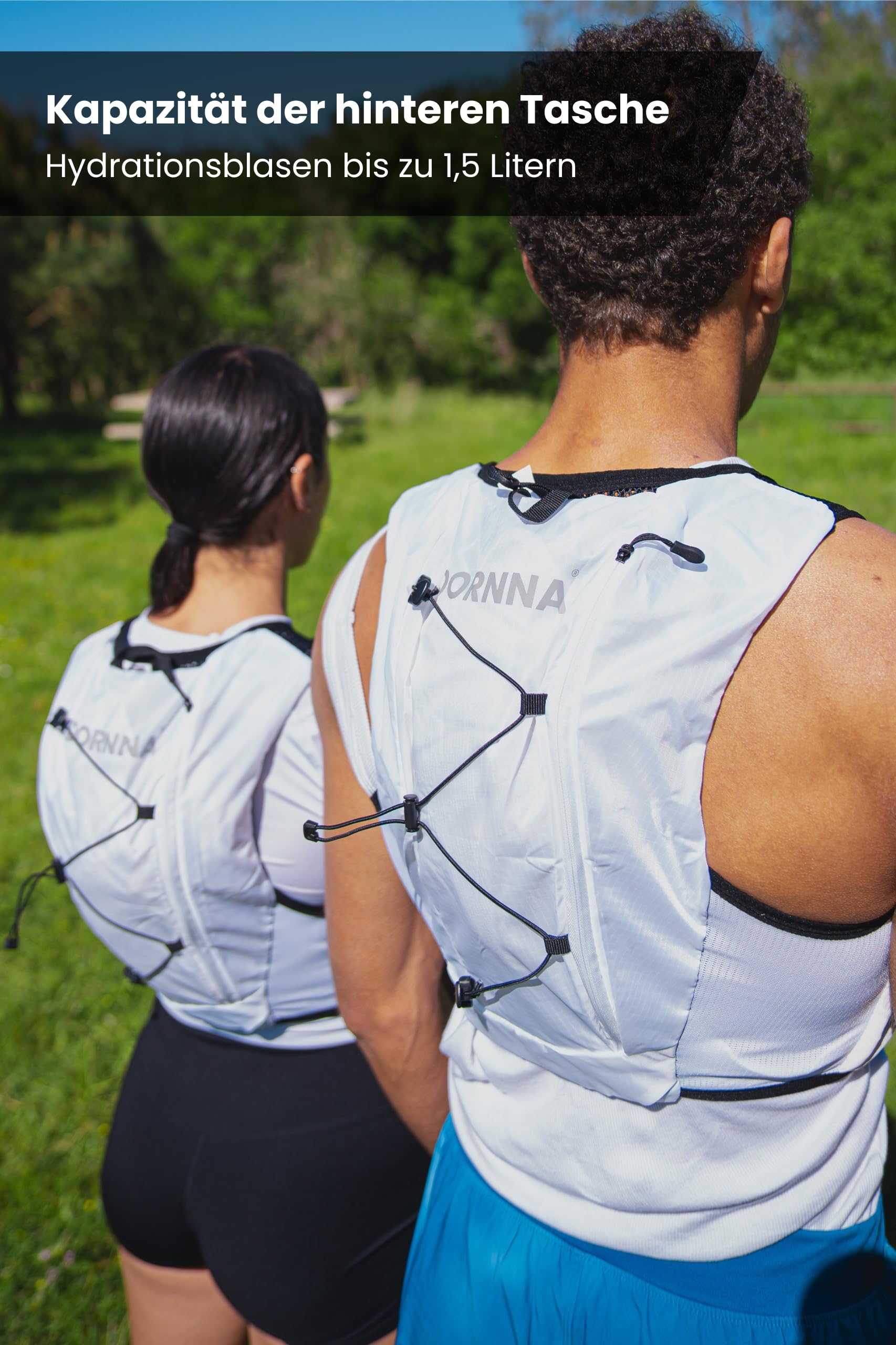 Laufweste Damen Herren mit 2 Trinkflasche 500 ml Running Vest Laufrucksack