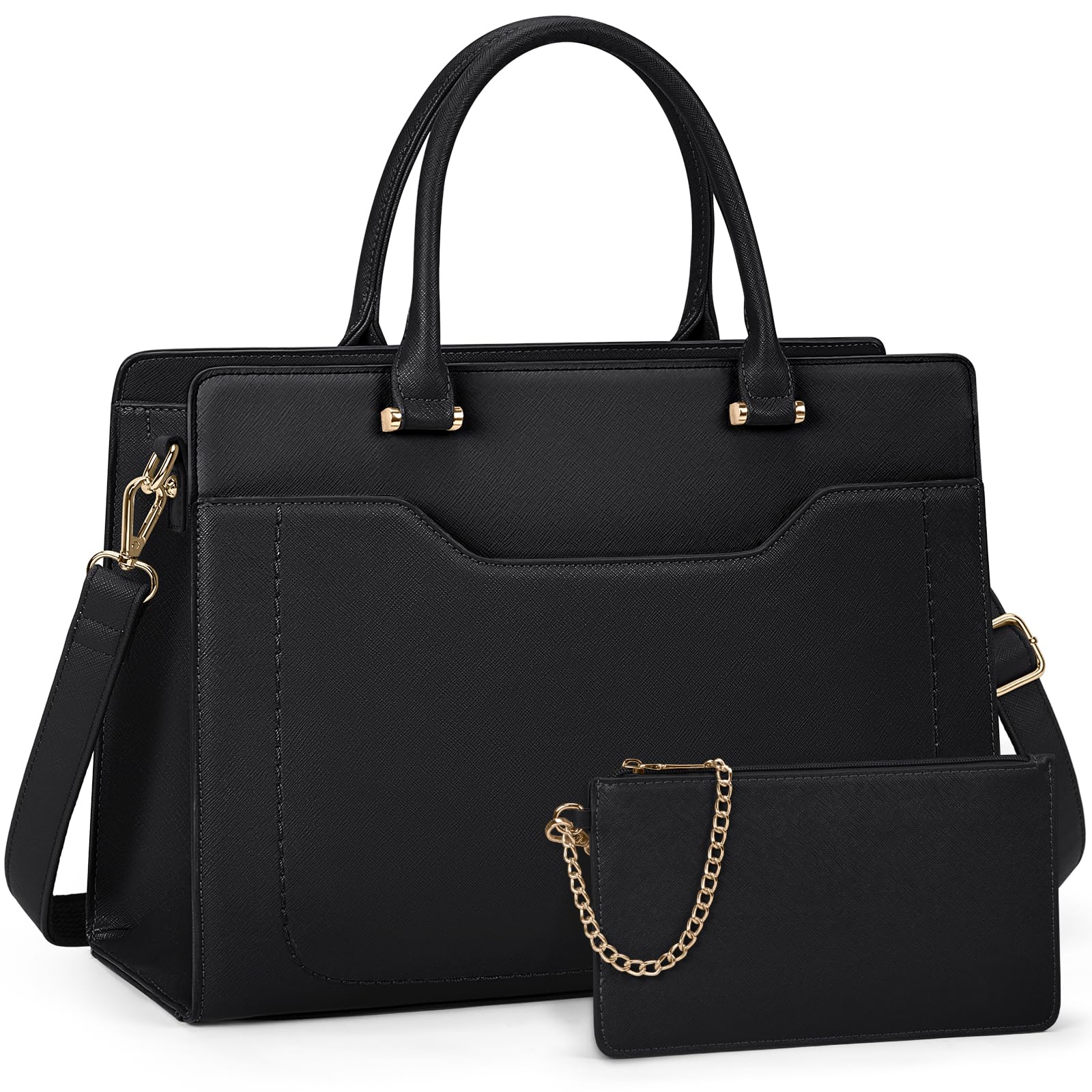 RAINSMORE Borsa Donna Università Grande per Lavoro - Tote Bag in Pelle PU, Tracolla Firmata, a Spalla