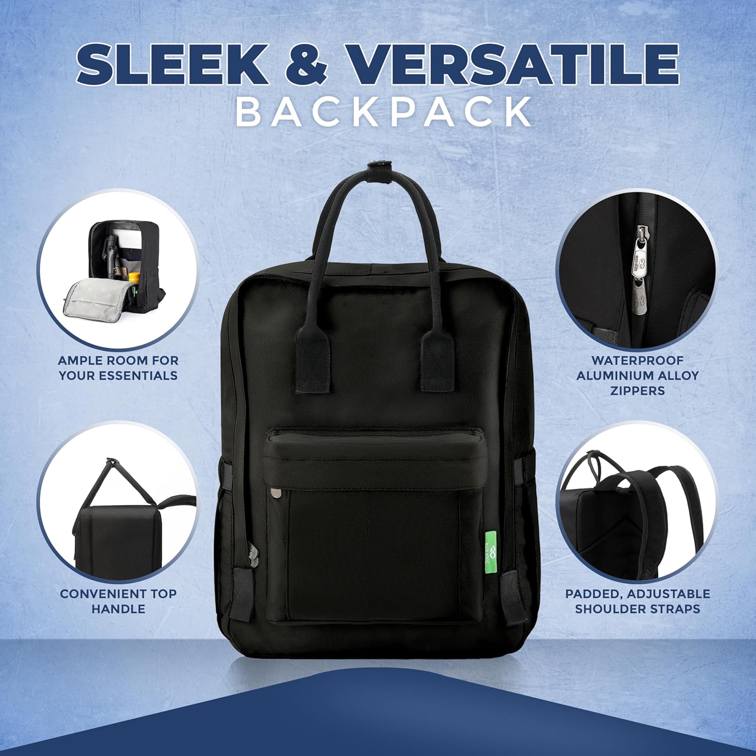 Waterproof Recycled Canvas Twin-Handle Backpack – Sustainable Laptop Backpack
