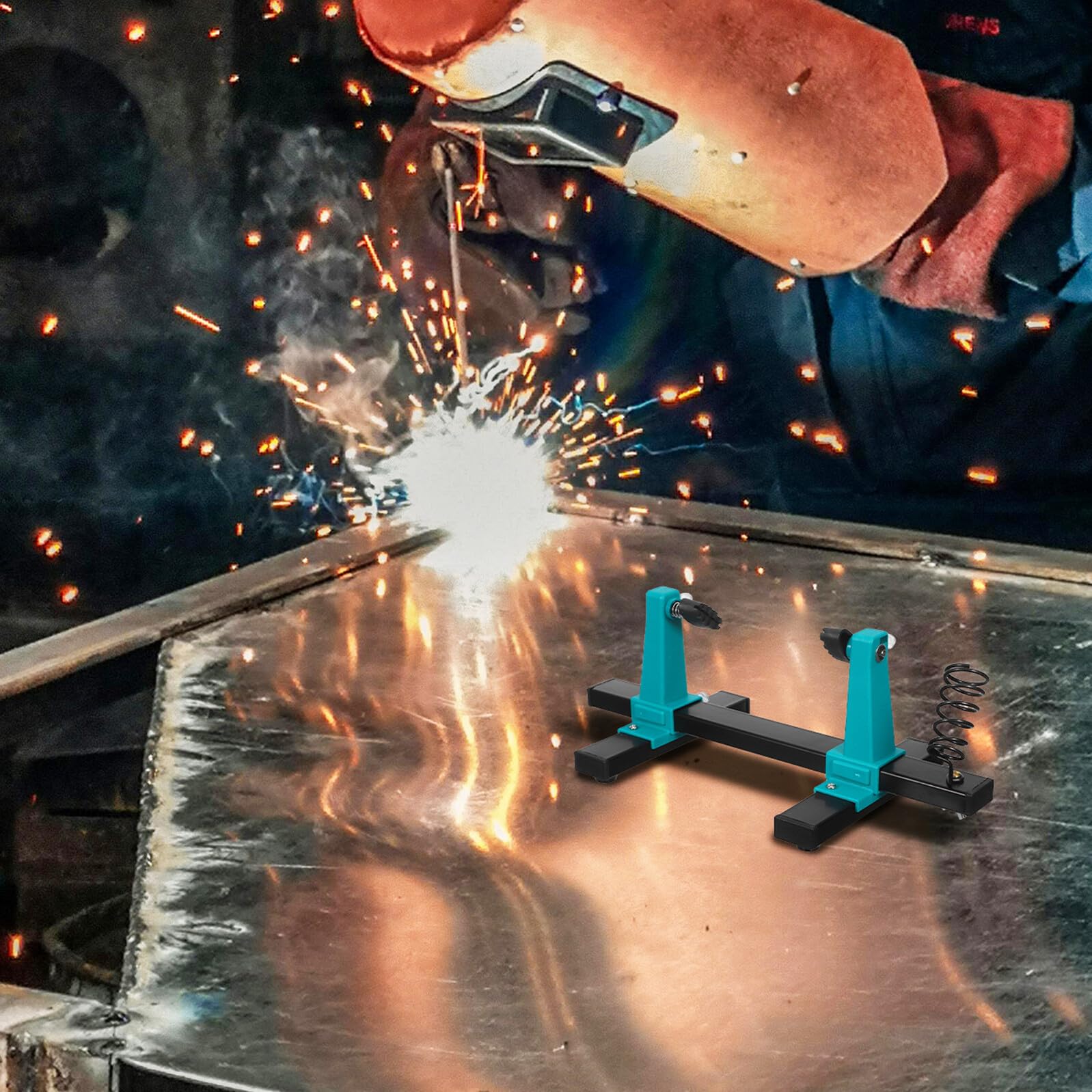 PRETYZOOM Supporto per Saldatura Terza Mano Morsetto Regolabile in Metallo e Plastica, Staffa per Riparazione Scheda Madre e Circuito, Supporto Multiangolo Porta Saldatore Integrato