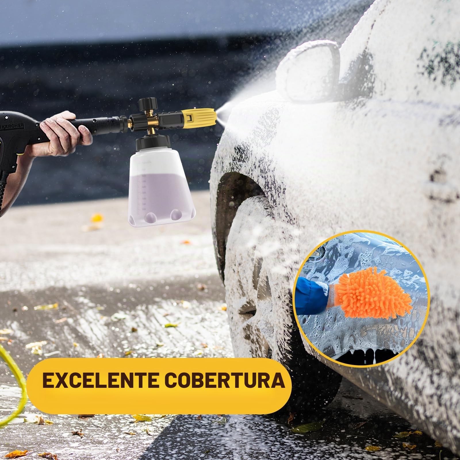 Lanza De Espuma De Nieve Para Lavadora A Presión Karcher K2 K3 K4 K5 K6 K7, Cañón De Espuma De Repuesto, Conexión Mejorada Y Dispensador De Jabón De Cuello Ancho, Boquilla De Pulverización Ajustable