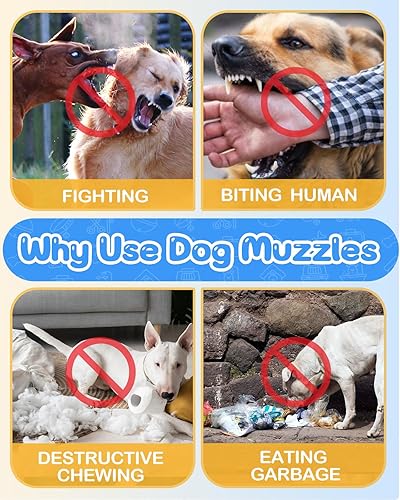 Miniatura 4 de Bistup Bozal para perros pequeños, antiladridos, masticar, bozales suaves con tres tiras reflectantes y cuello, permite beber jadear, bozal de tela