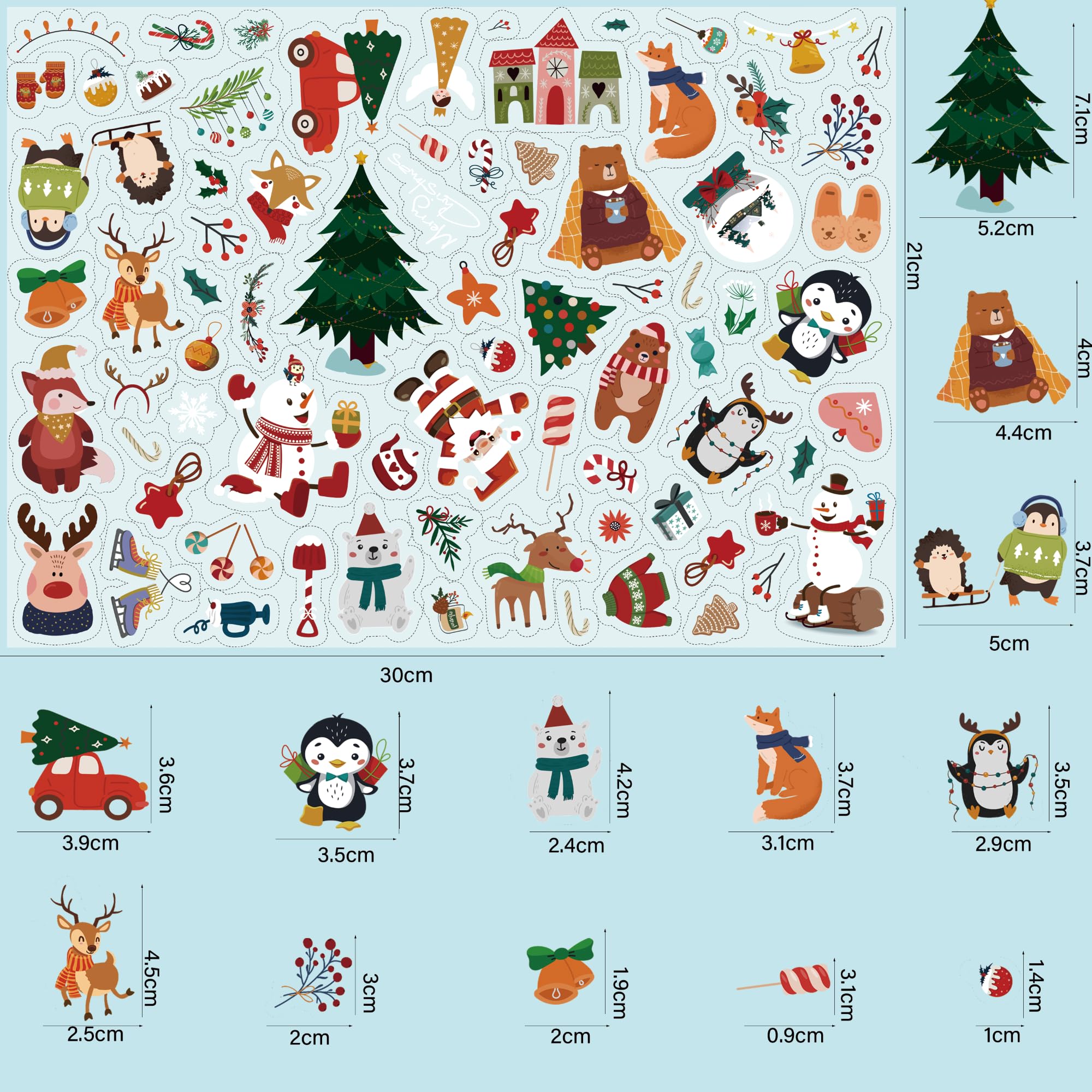 Pack De 274 Pegatinas Navideñas - Ideales Para Tarjetas, Scrapbooking, Regalos Y Decoración Infantil