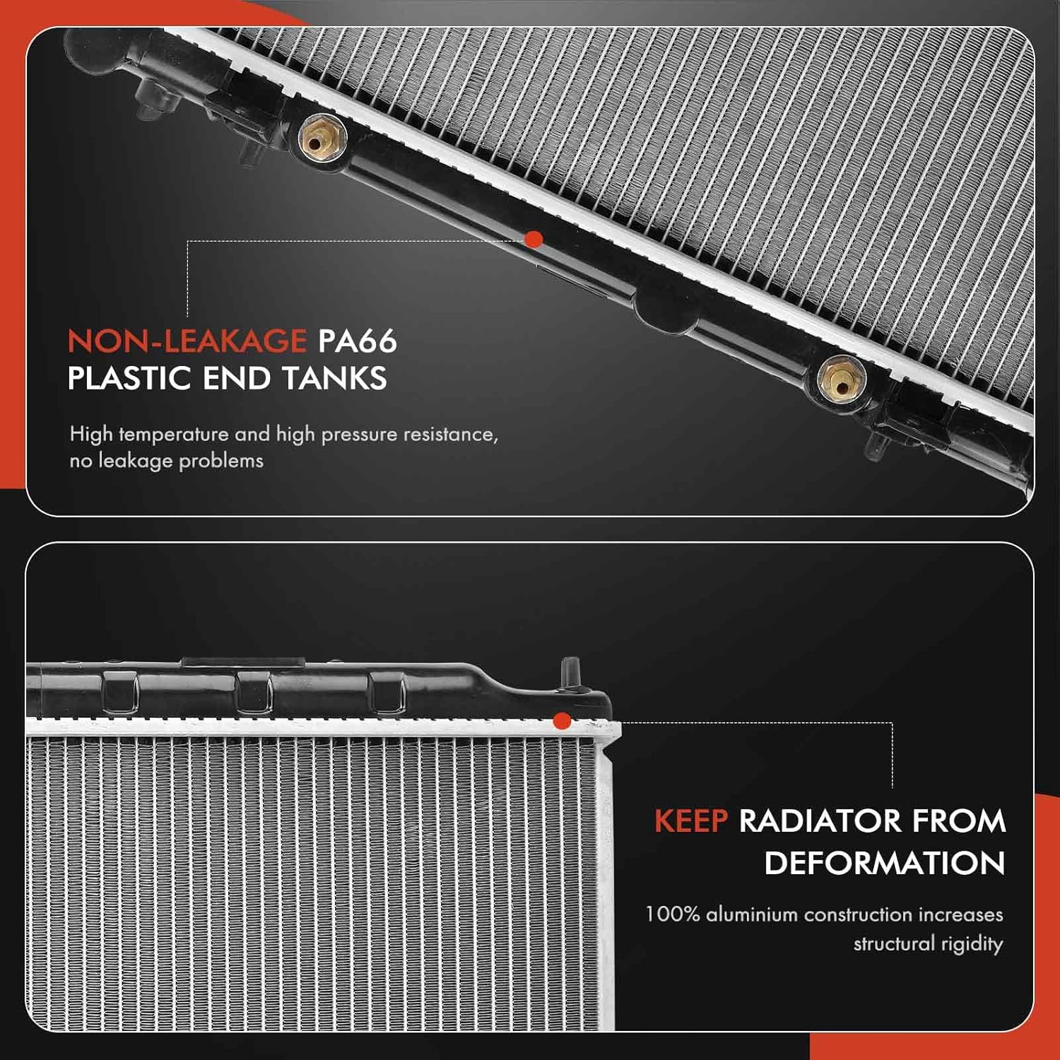 A-Premium Engine Coolant Radiator Assembly with Transmission Oil Cooler Compatible with Infiniti I30 1996-1999 & Nissan Maxima 1994-1999, V6 3.0L, Replace# 8011752, 214100L700