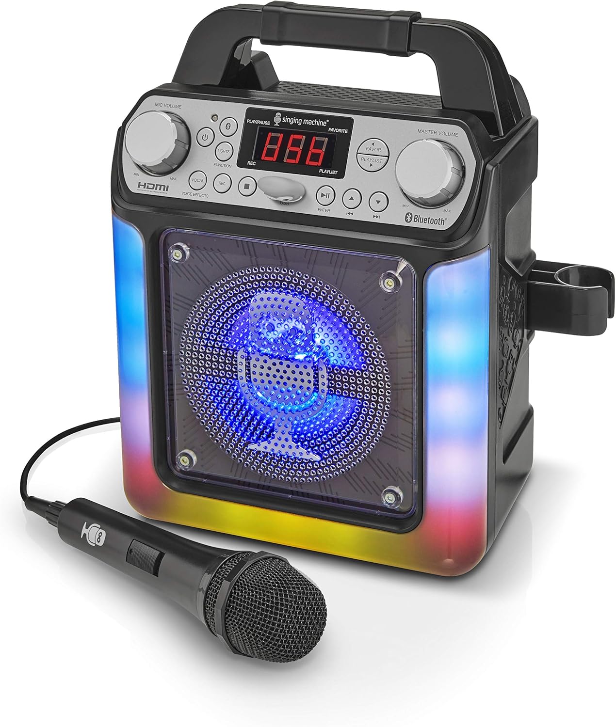 Singing Machine SML652BK HDMI Groove Mini Portable Karaoke System with Bluetooth and Voice Changing Effects, Black : Musical Instruments