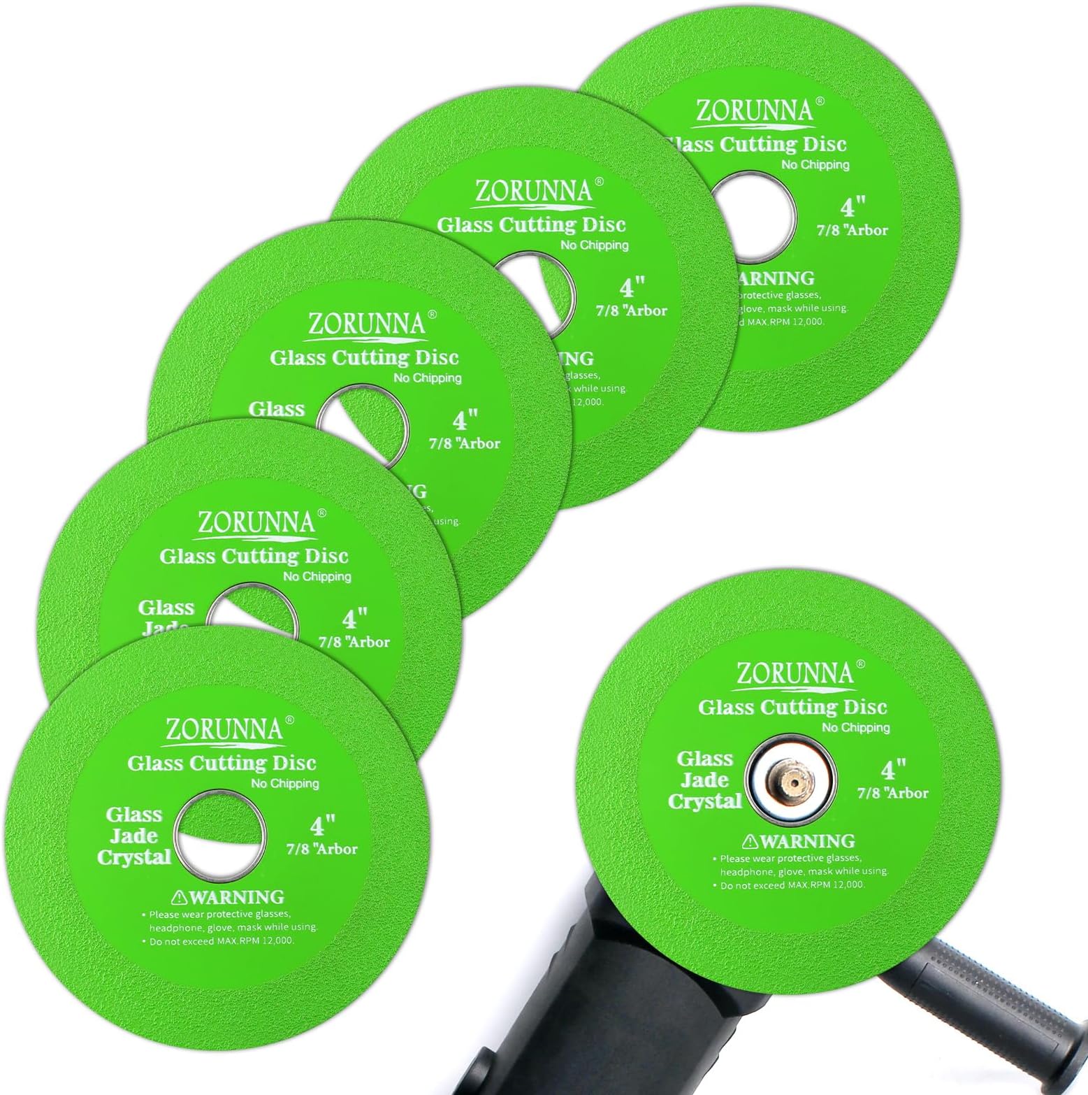 5 Pack Glass Cutting Disc for Angle Grinder, 4" X 7/8" Tile Cutter Blade, Ultra-Thin Glass Cutters Tools for Grinding Ceramic, Crystal, Tile, Jade, Wine Bottle.