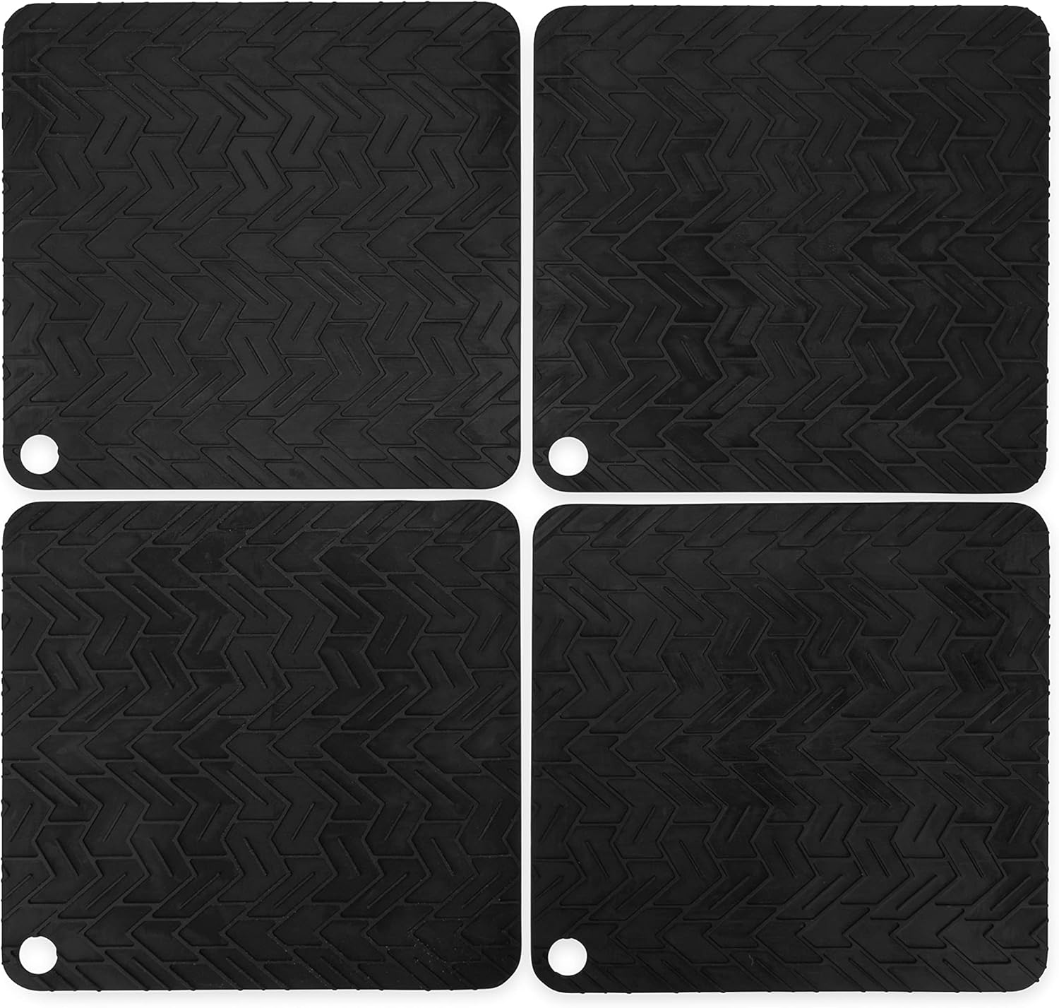 Camco Flexible Grip Pads for RV Leveling Blocks, 10-Inches (L) x 9 ½-Inches (W) | Protects Your Leveling Blocks from Uneven Surfaces | Easy to Carry and Store | 4-Pack (44529), Black : Automotive