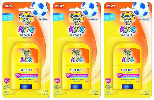 Banana Boat Spf#50+ Kids Sport Stick 0.5 oz (0.5 fl oz) (paquete de 3)