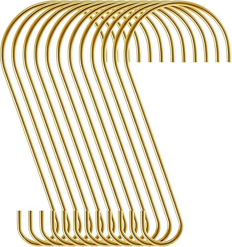 Miniatura 8 de Ripeng 12 ganchos grandes en forma de S de 12 pulgadas, resistentes a prueba de óxido, gancho de acero inoxidable para ramas de árbol de jardín,