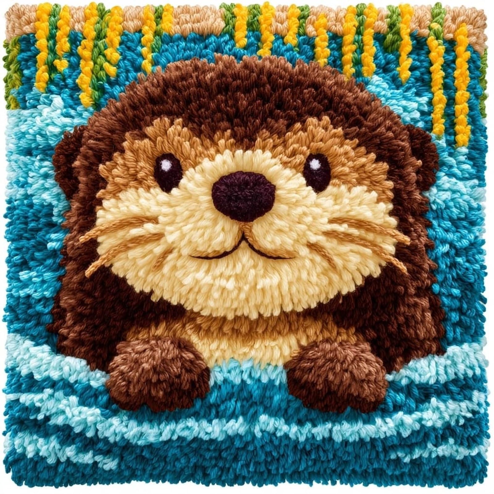 AxiangziK Creative Latch Hook Pillow Kit,Animal Otter