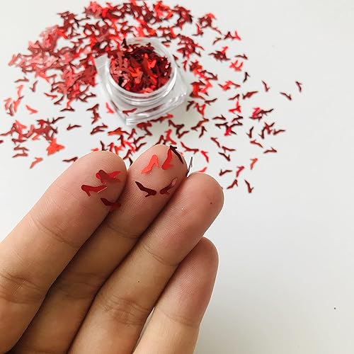 Miniatura 7 de PrettyG LB300 LB300 - Zapatos de tacón alto rojo con forma de lentejuelas holográficas con purpurina - Festival Rave Beauty Maquillaje Face Body