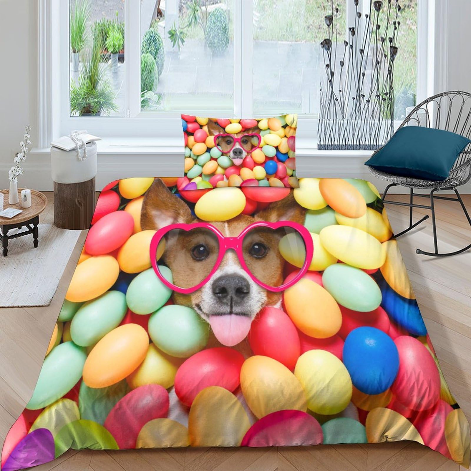 Parure de lit 135x200cm avec fermeture éclair pour adulte et enfant