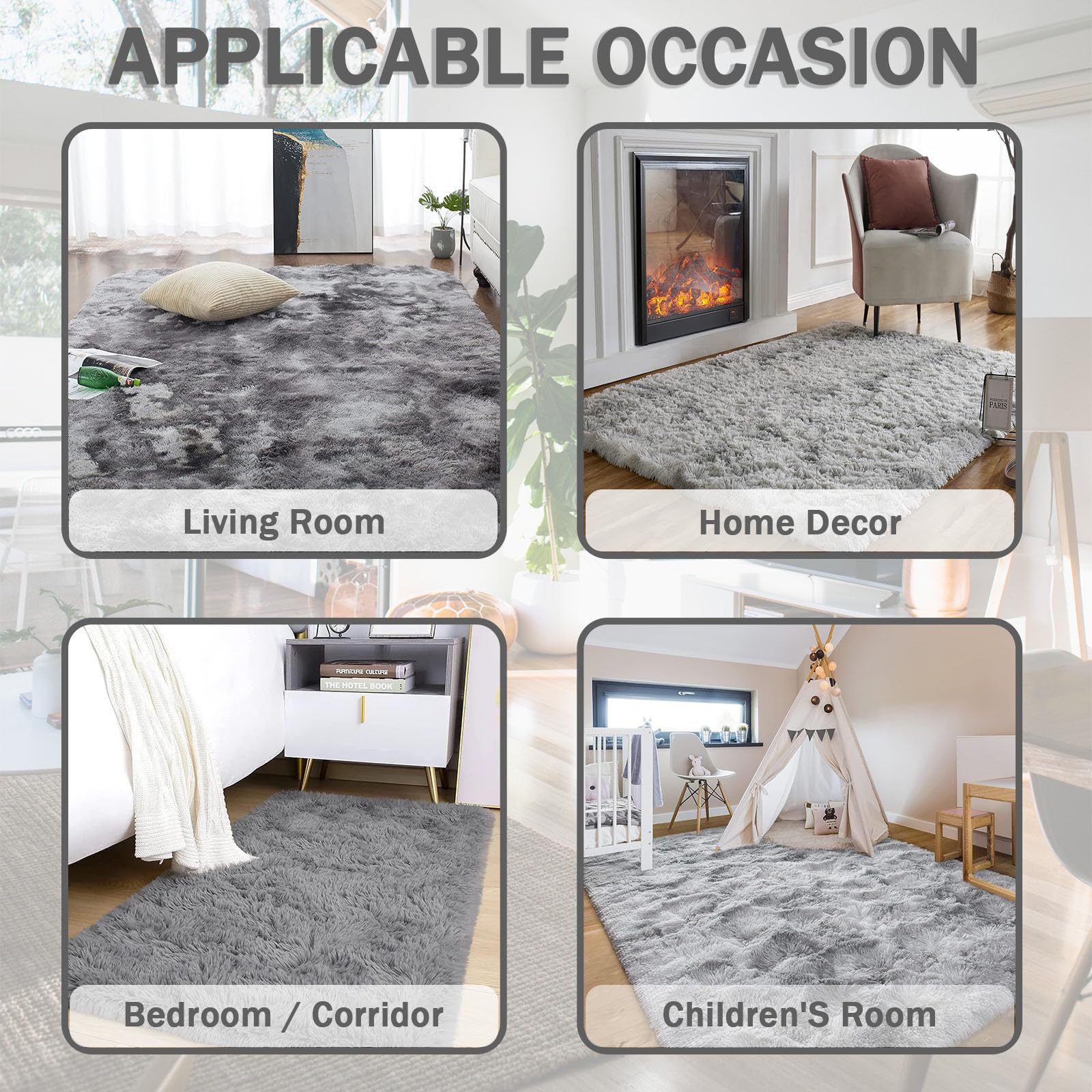 Highdi Couleur Unie Tapis de Salon à Poils Longs Doux et Moelleux Grand Tapis de Chambre Antidérapant Confortable Shaggy pour Chambre Salon Couloir, Nordic (Rouge,160x230cm)