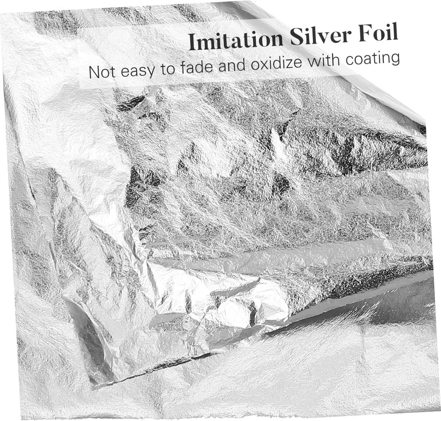 TEHAUX 500pcs Gold Leaf Art Silver Foil Gilding Imitation Craft for DIY Furniture Decoration