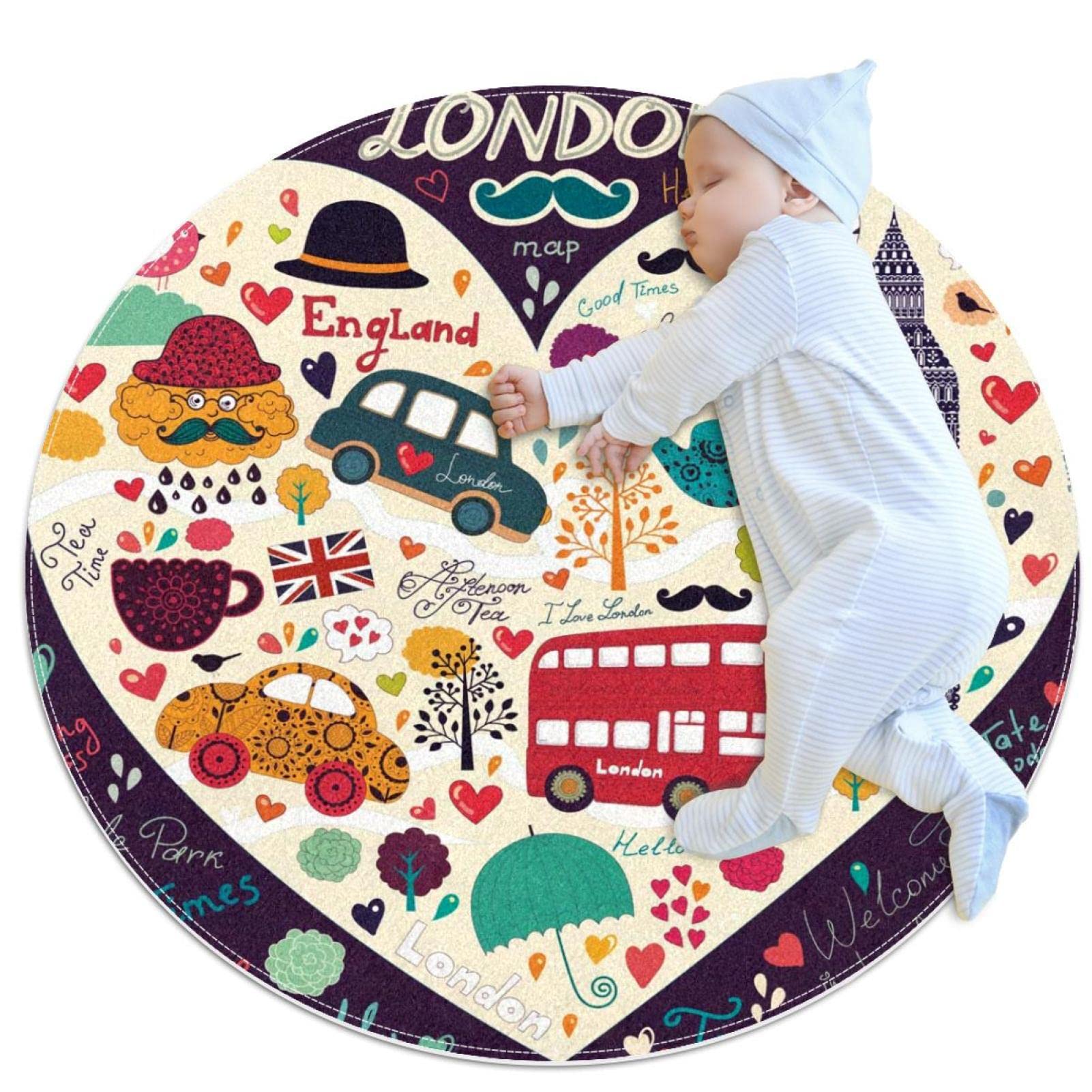 Tapis rond Londres JDEZ 100cm au design soigné pour chambre