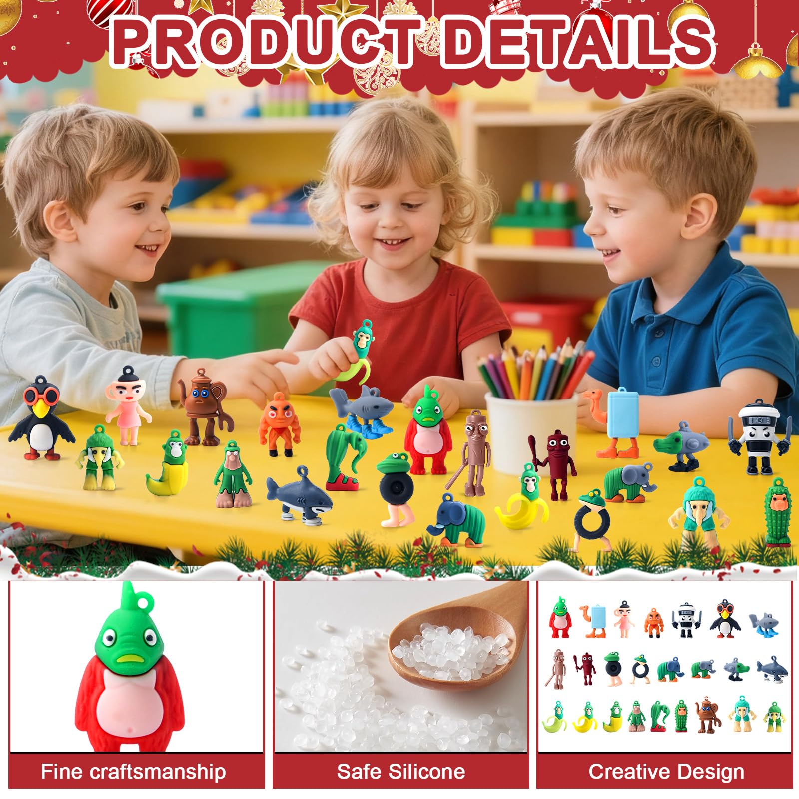 24 Pcs Italian Brainrot Action Figures Set,Tung Tung Tung Sahur Figures,Humorous Collectible Figures,Creative Shark - Image 2