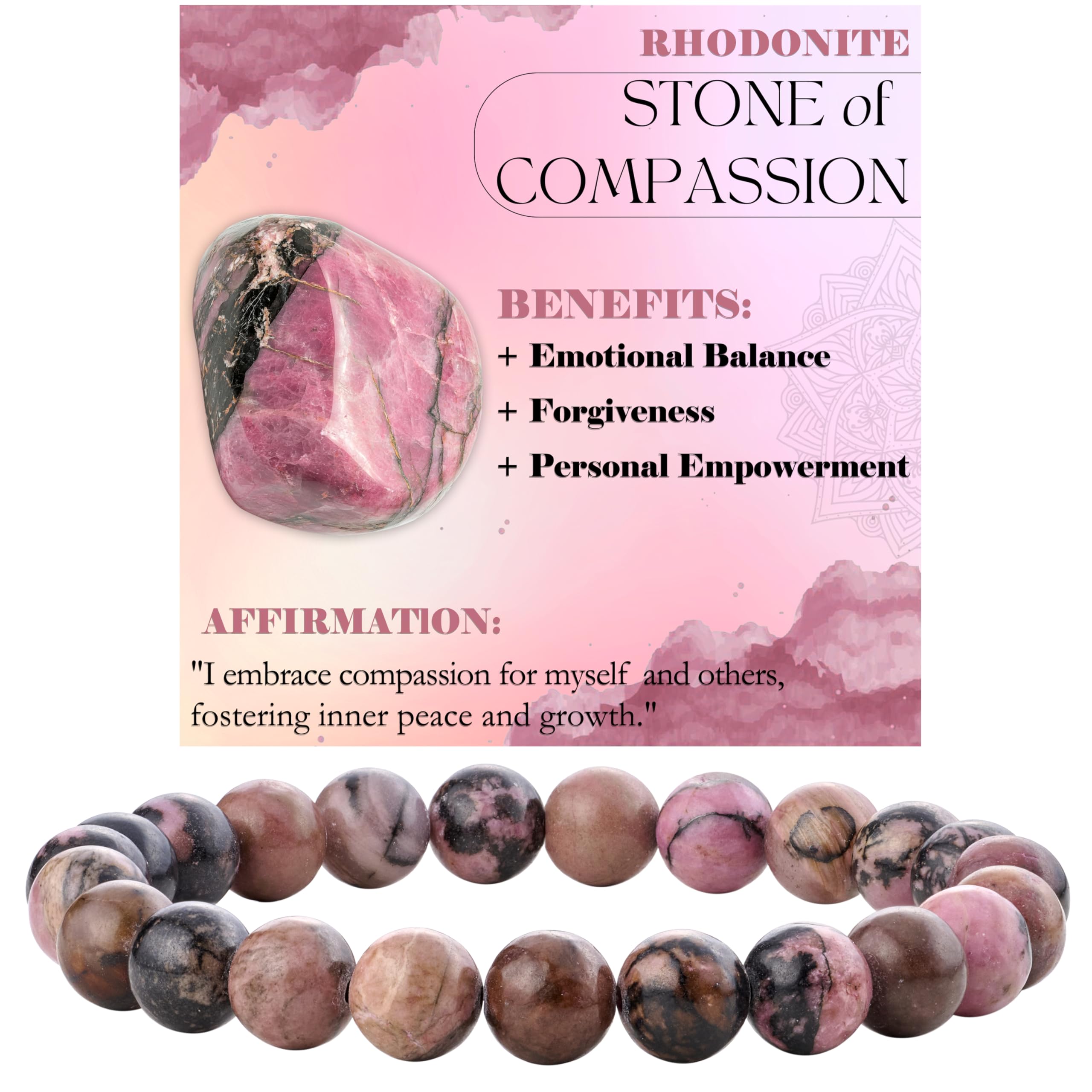 Bivei 8mm Beaded Bracelets for Women Handmade Semi Precious Natural Stone Stretch Elastic Jewelry Yoga Protection Gifts