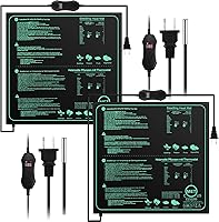 Vista 7 de ROCEEI Paquete de 2 alfombrillas térmicas de plántulas con controlador de termostato digital de 20 x 20.75 pulgadas, impermeable, para germinación