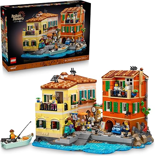 LEGO Ideas Italian Riviera - Juego de construcción para adultos, decoración para el hogar y la oficina para hombres y mujeres, a partir de 18 años,