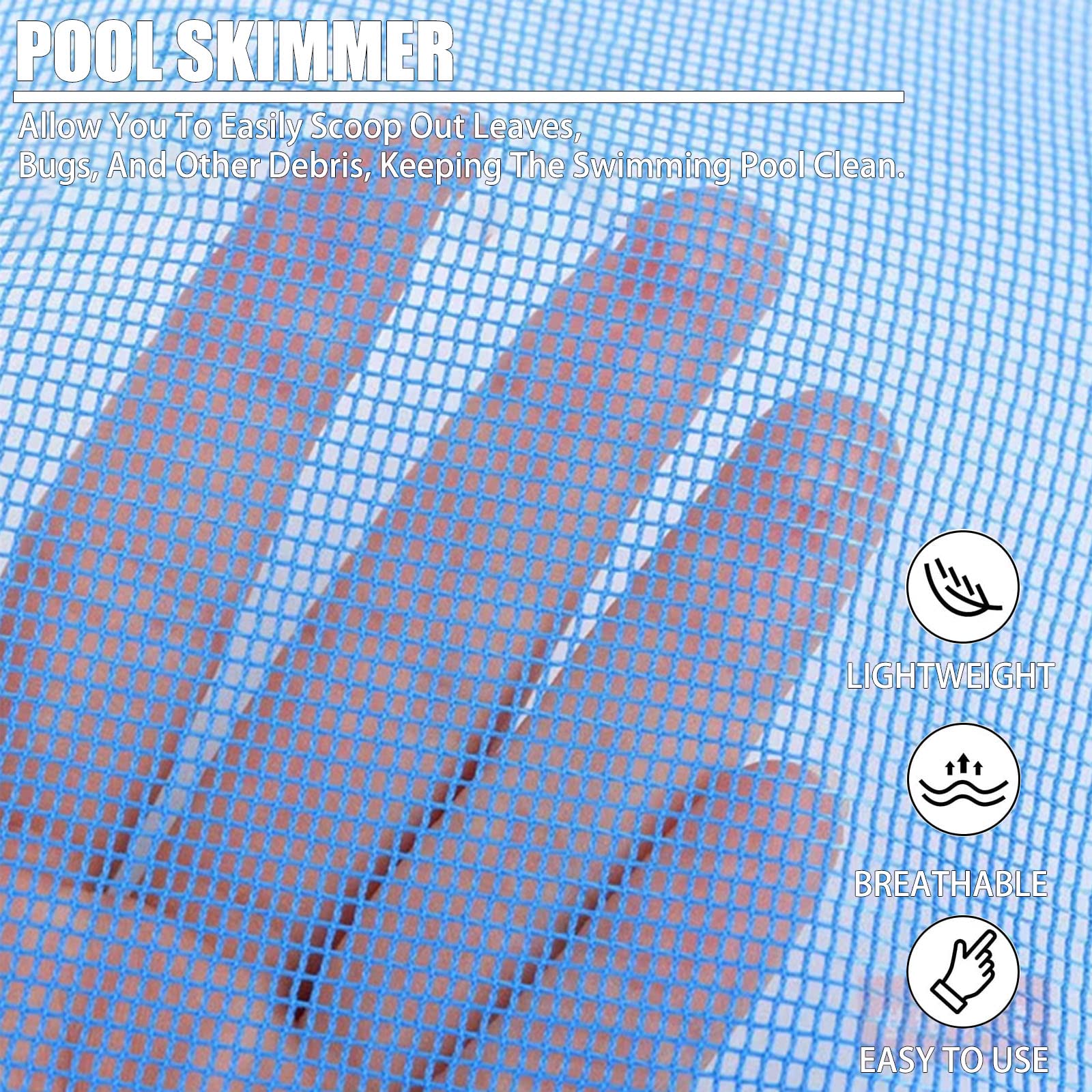 Questo Skimmer per Foglie da Piscina, Skimmer Professionale per la Pulizia di Piscine, retini per Foglie, rastrelli a Maglia fine, Sacchi Profondi per la Pulizia di laghetti da Giardino, vas