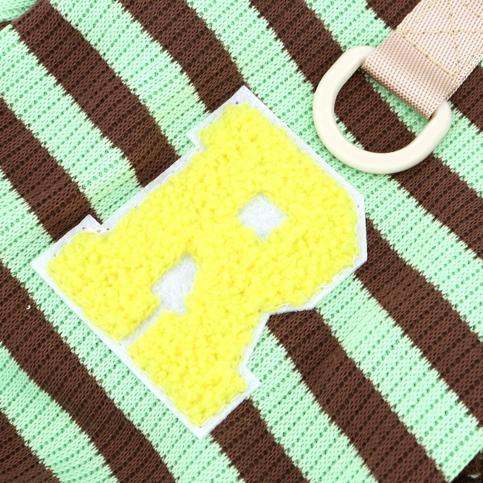 XHYRHTS Combinaison tricotée rayée pour Chien de Petite Taille, Tenue Chaude et Extensible pour Chiot avec Anneau en D et Lettre, Pull Doux à Quatre Pattes, Pyjama Confortable d'automne pour