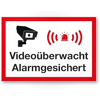 6 Aufkleber Video&uuml;berwachung Mit Piktogramm Schild In Gr&ouml;&szlig;e 10,5 X 14,8