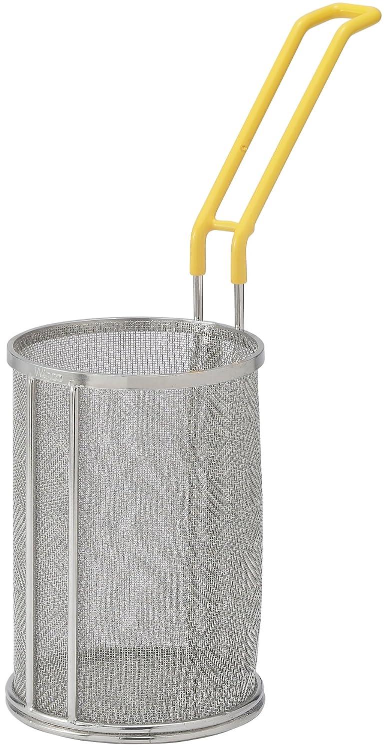 Winco Connoisseur Pasta Basket, Super Fine Mesh, 5"Dia x 7"H, S/S