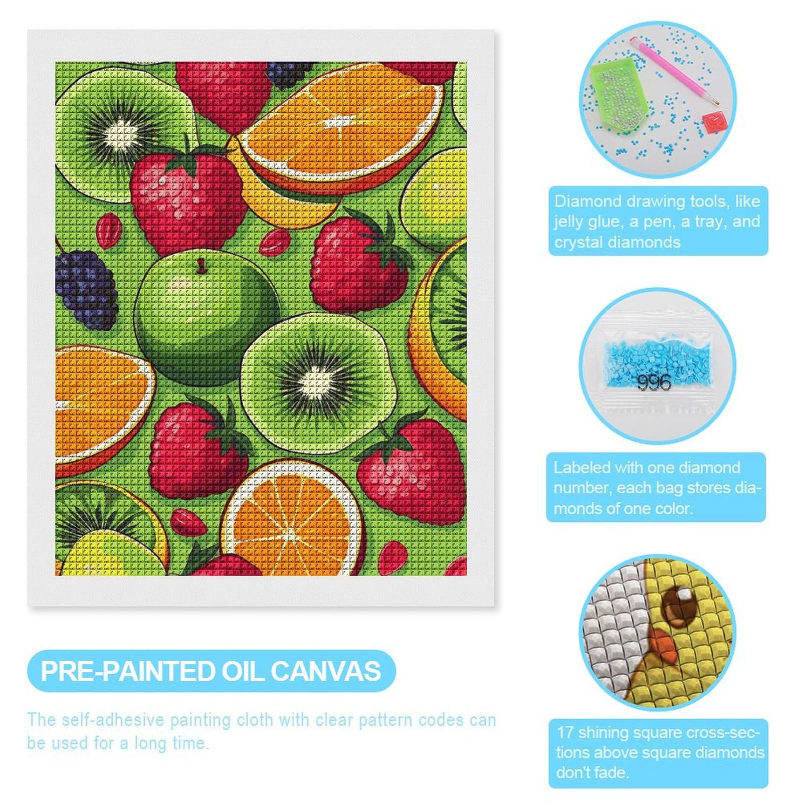 Meisje met fruitmand. Een schilderij, olieverf op doek. Onderaan