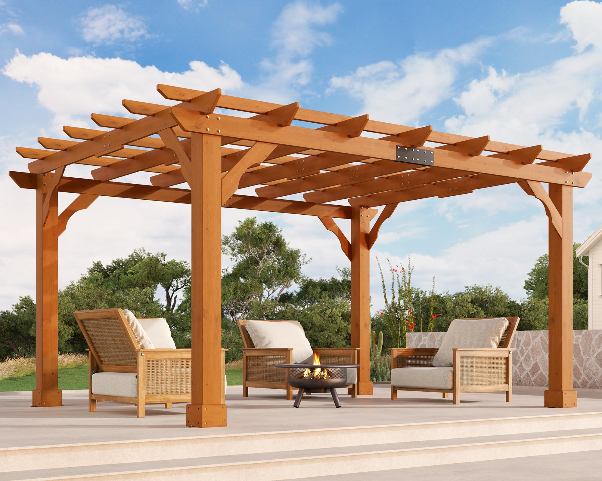 Amazon.com: Jocisland 10x12 FT Premium Cedar Wood Pergola with