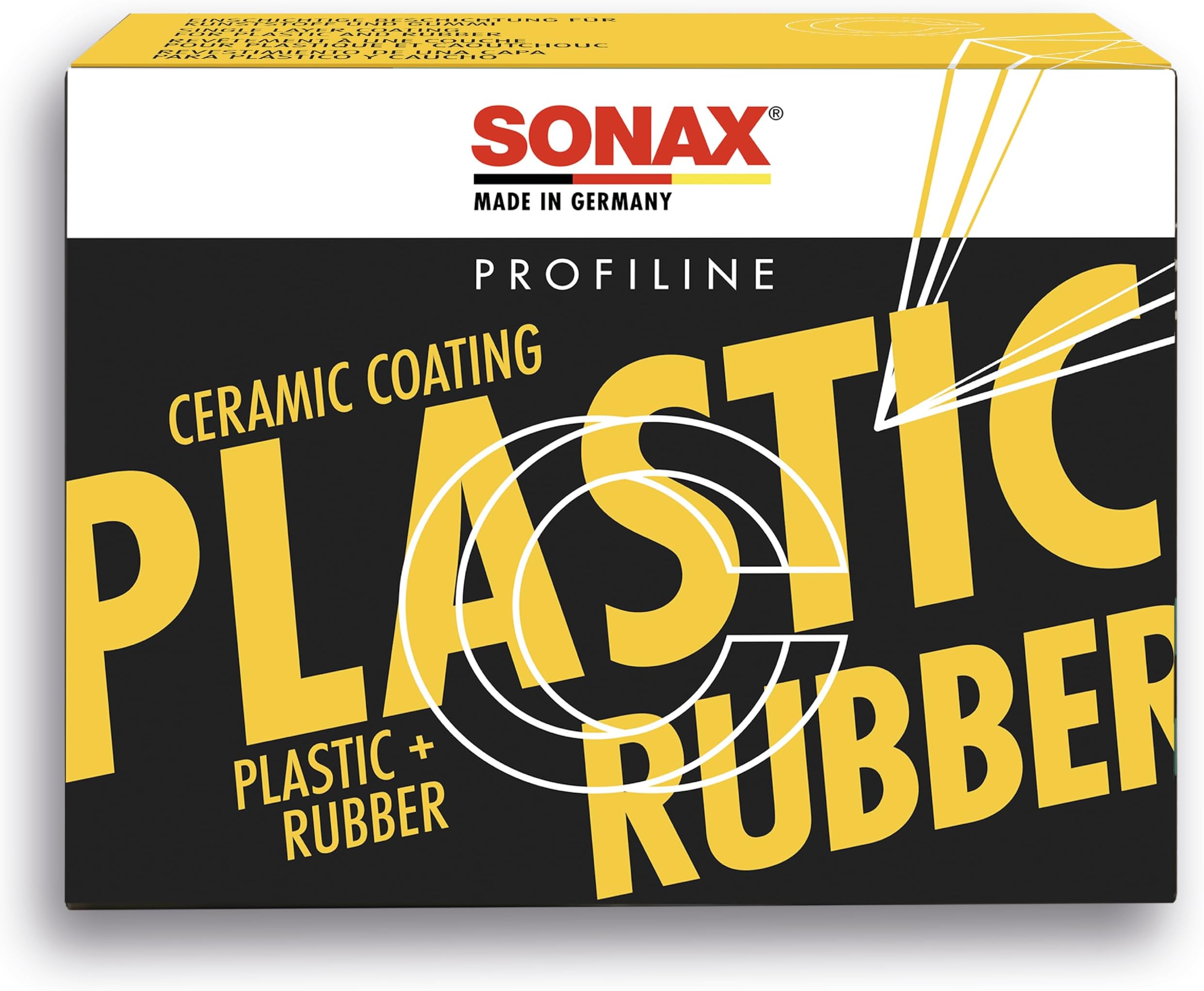 Profiline Plastic & Rubber Ceramic Coating (50ml) | Professional Car Sealers | Dirt & Water Repellent | Enhances Color Depth & Repels Water and Dirt | Includes 4 Application Pads