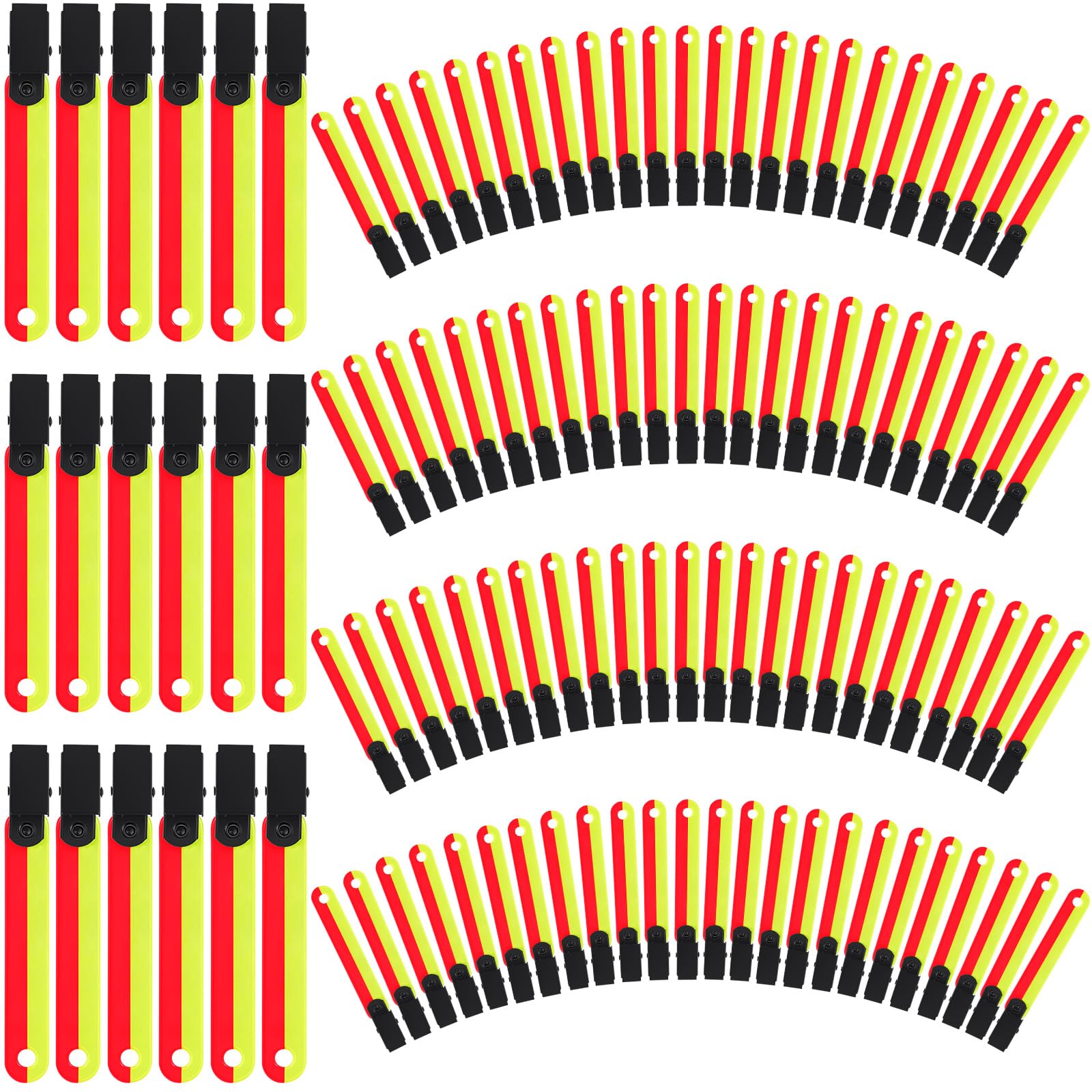 Copkim 24/48/72/96 Pcs Trail Markers for Hunting Reflective Trail Markers High Visibility Tree Reflectors with Clips Glow in The Dark Reflective Tags for Tree Stand Hunting Hiking Camping(24 Pcs)