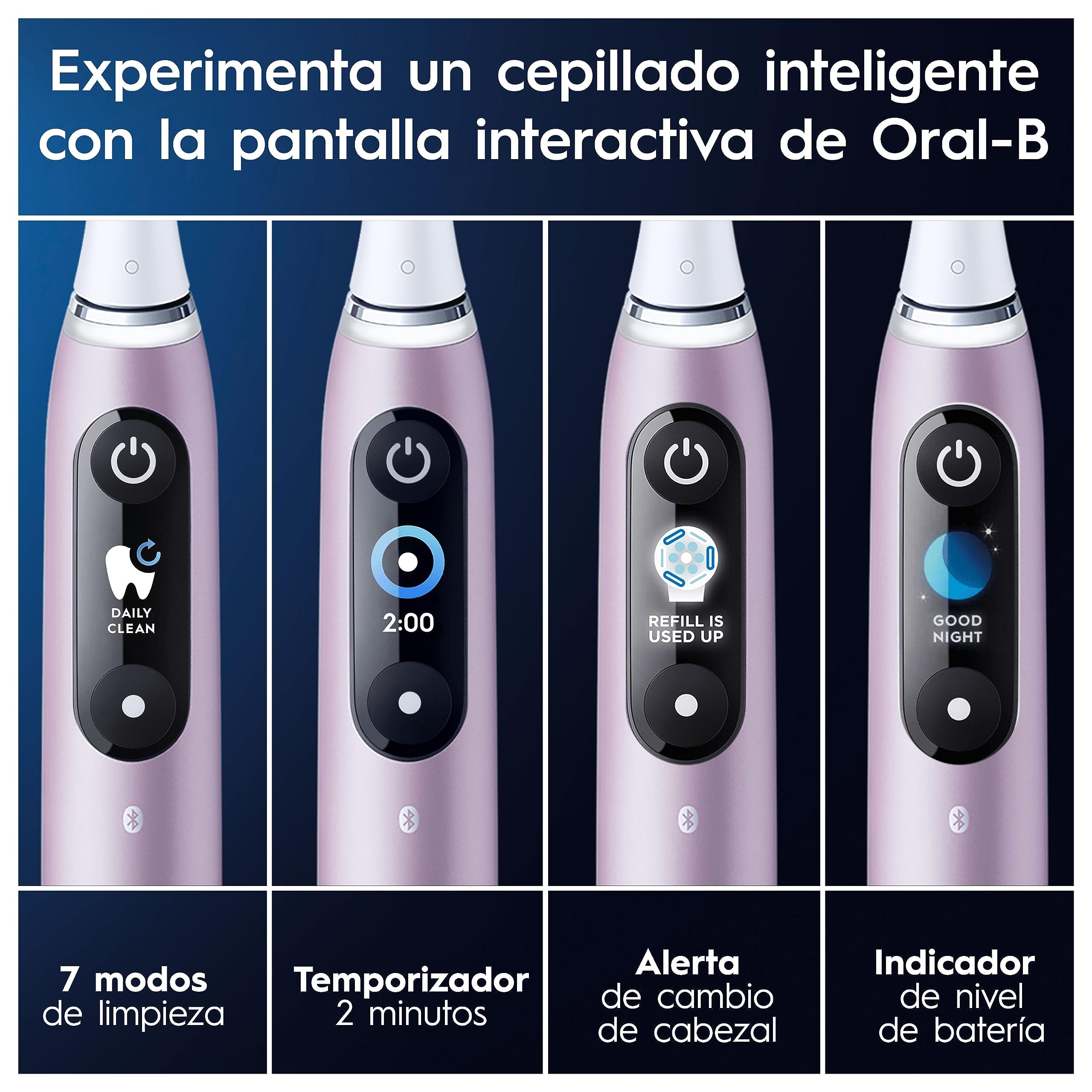 Oral-B iO 9 Oral-B iO 9N Cepillo de Dientes Eléctrico Rosa Cuarzo, con 2 Cabezales y 1 Estuche Cargador de Viaje, Diseñado por Braun, Diseñado Por Braun