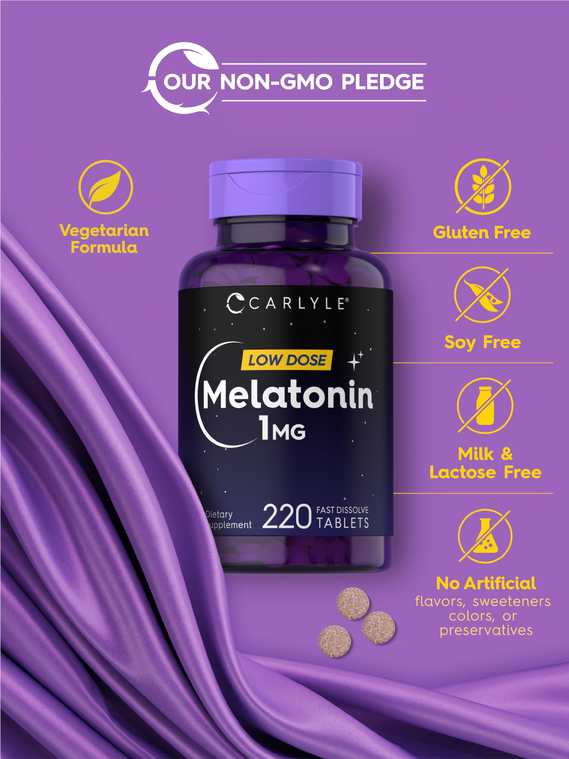 Carlyle Melatonin 1 mg | 220 Fast Dissolve Tablets | Low Dose — Amazon image 5