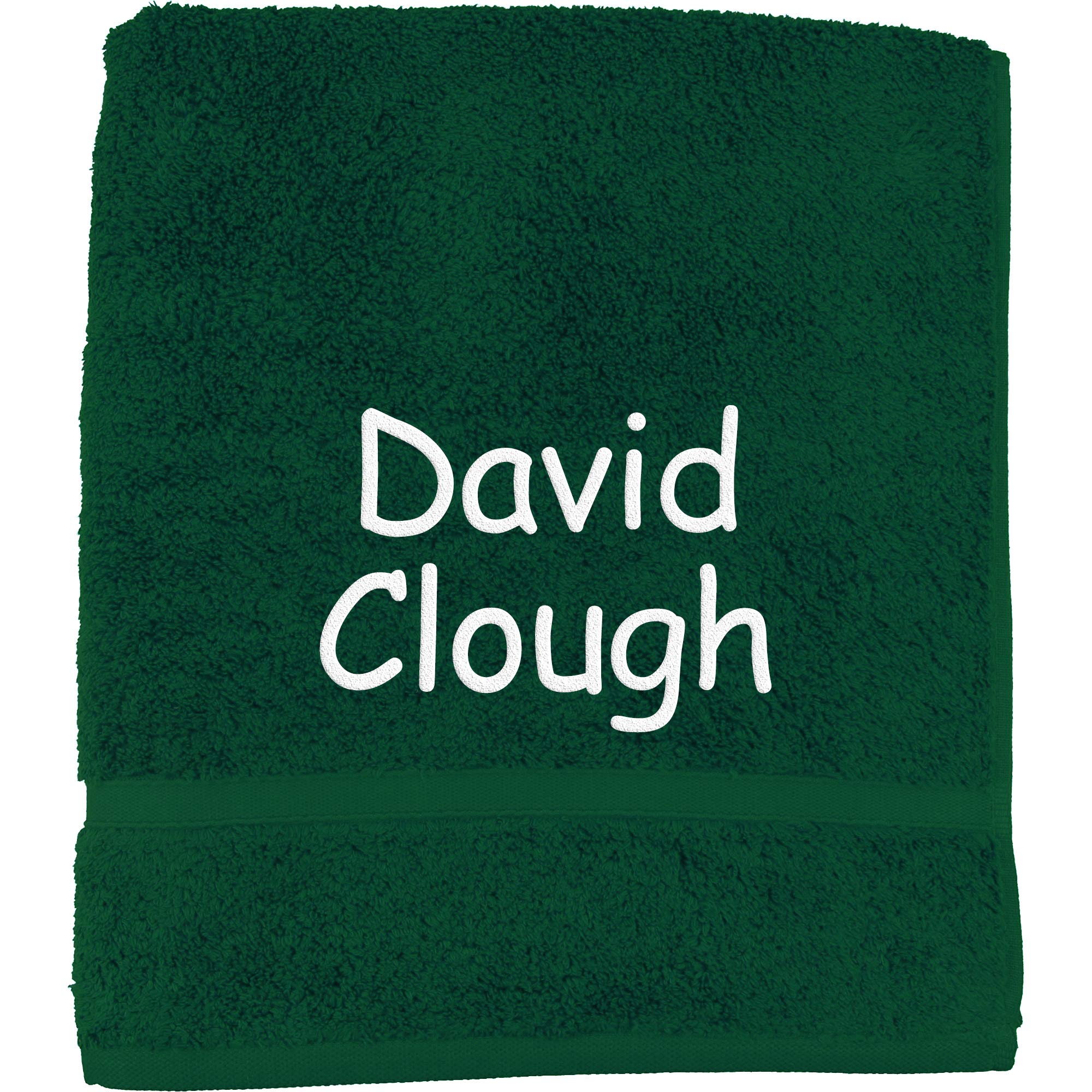 TeddyTs Personalised Embroidered Name School PE Swim Towel (Forest Green)