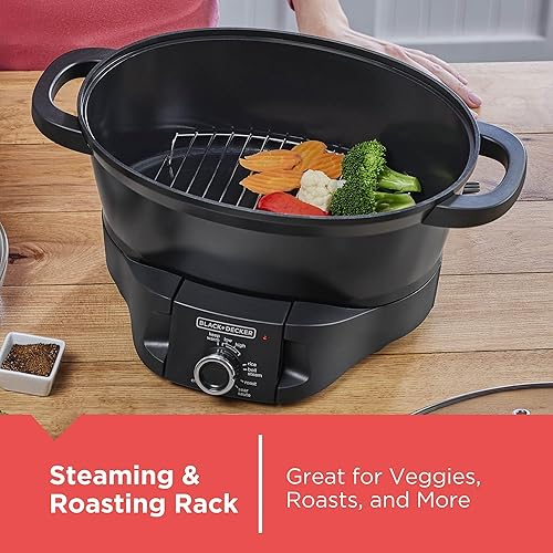 Miniatura 6 de BLACK+DECKER Multicooker 7QT Tamaño familiar, funciones 5 en 1, tecnología Neat 'N Clean, cocción lenta, vaporhervir, asar con precisión,