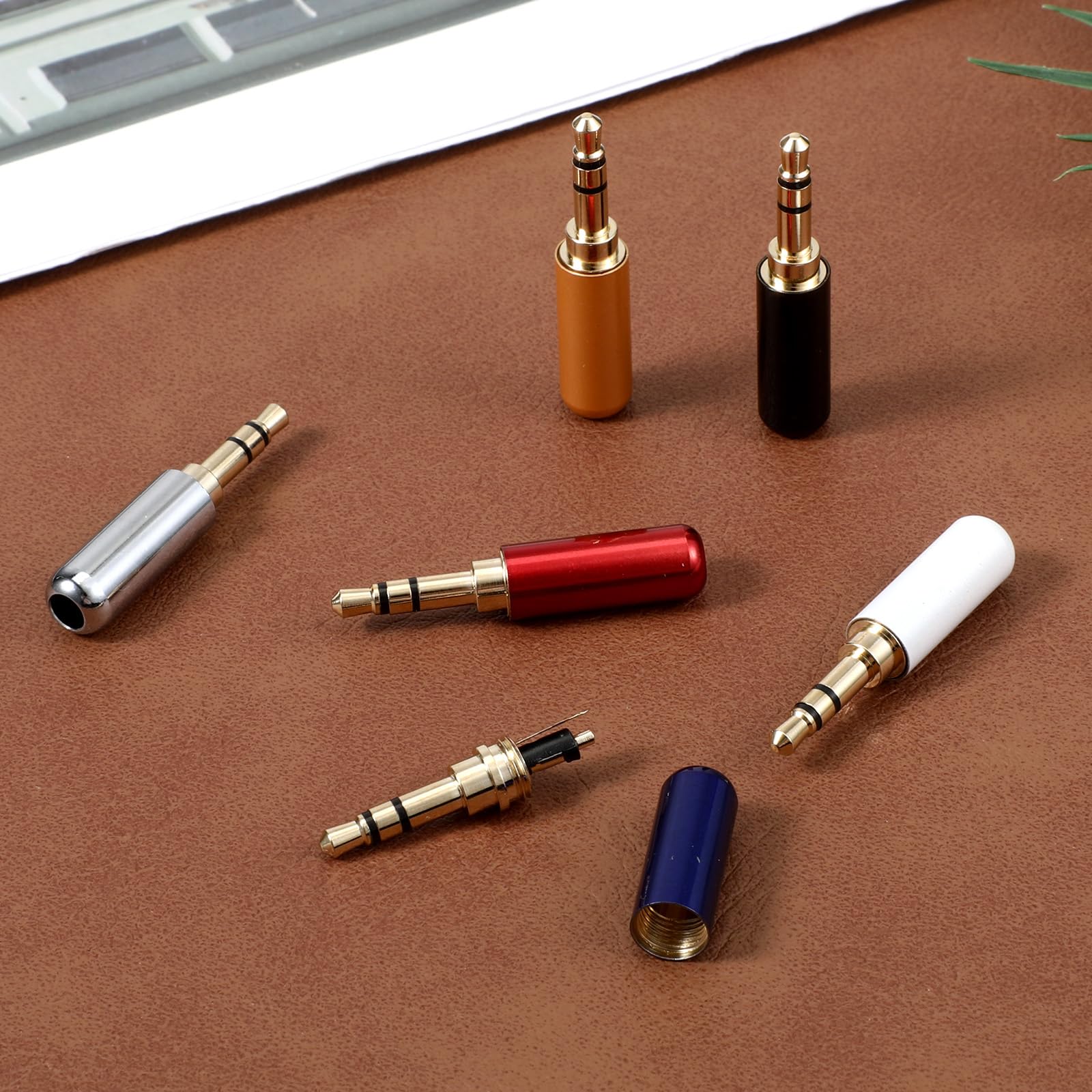 Trinkrittey 6 sztuk 3,5 mm wtyczka jack 3,5 mm wtyczka stereo 3-biegunowa wtyczka lutownicza złoty audio typ lutowania adapter metal stereo wtyczka jack do słuchawek