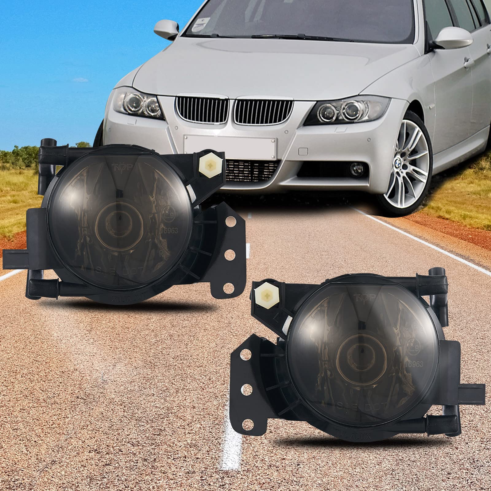 Set di Fendinebbia Anteriori per BMW E90 E91 E46 E60 E61 E63 E64 E83 M-Tech X3 Serie 3 5 6 Bj.2003-2012 HB4 fendinebbia paraurti Anteriore Auto grigio