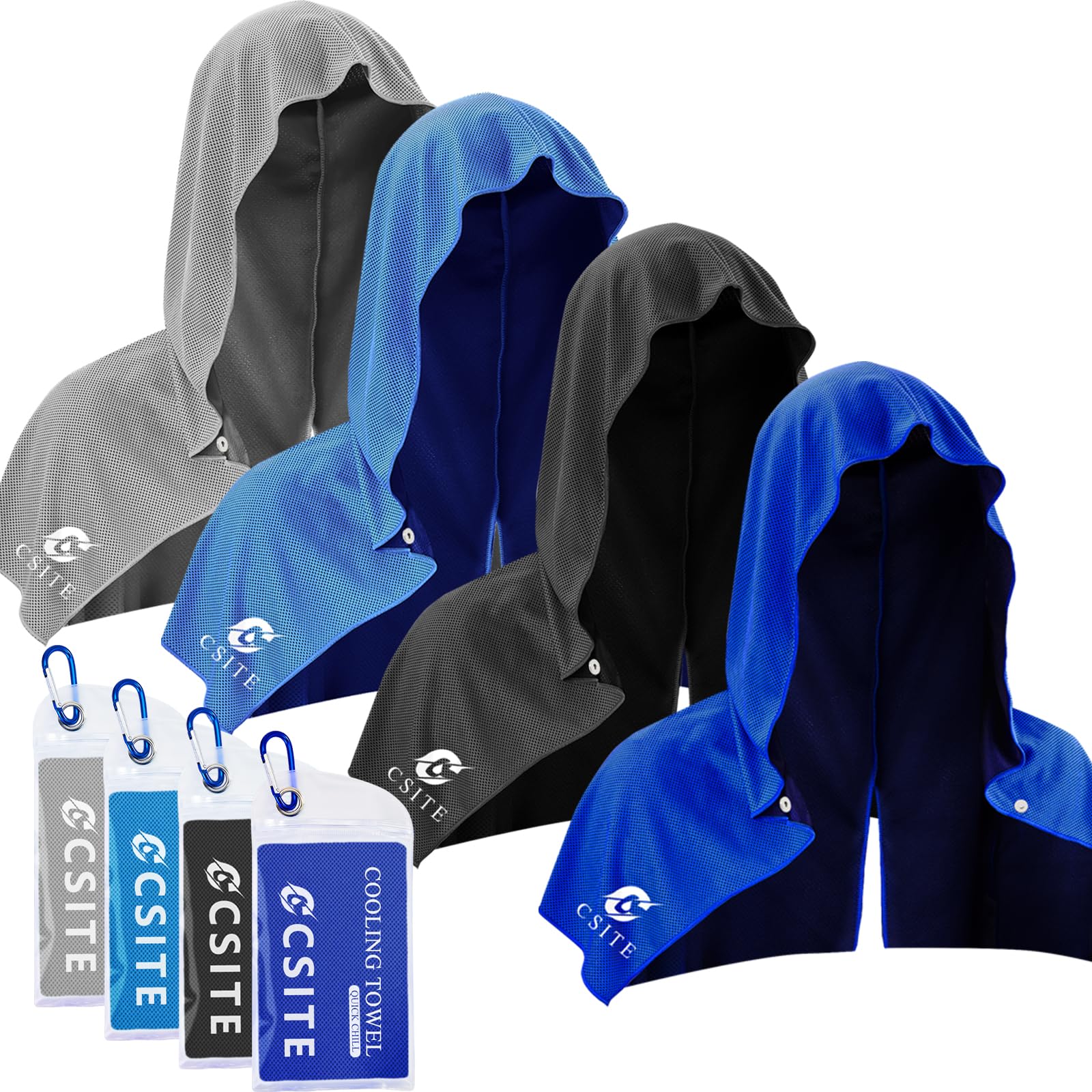 CSITE 4 Pack Cooling Hoodie Towels